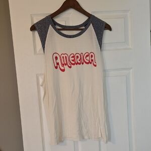 Charlotte Russe White and Blue Tank Top